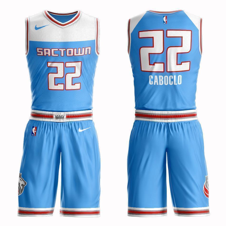 Sacramento Kings #22 Bruno Caboclo City 2019 Jersey and Pant Set