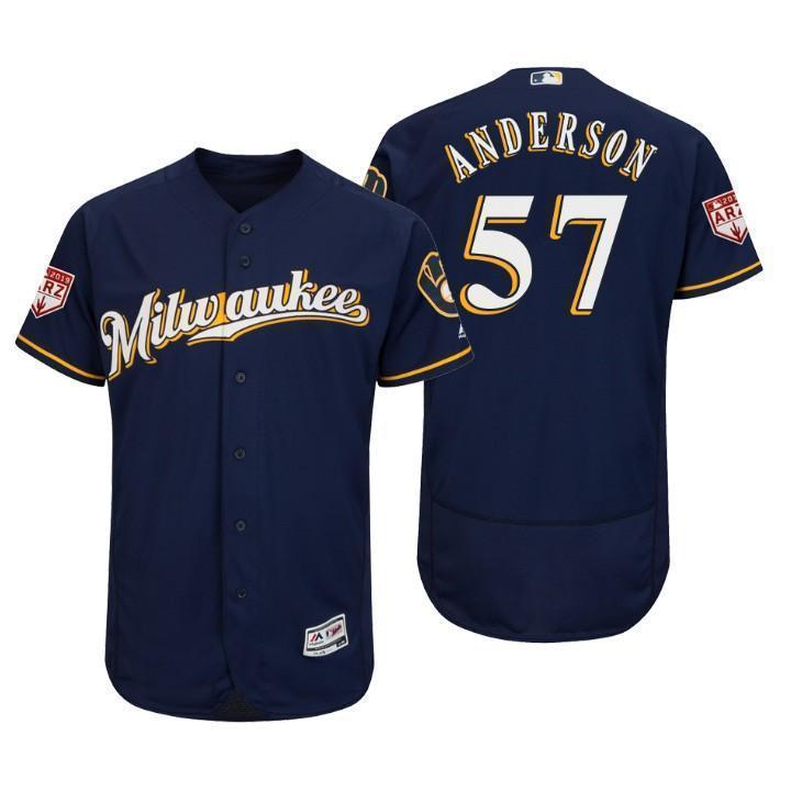 Chase Anderson Milwaukee Brewers 2019 Spring Training Baseball Player Jersey