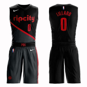 Portland Trail Blazers #0 Damian Lillard City 2019 Jersey and Pant Set