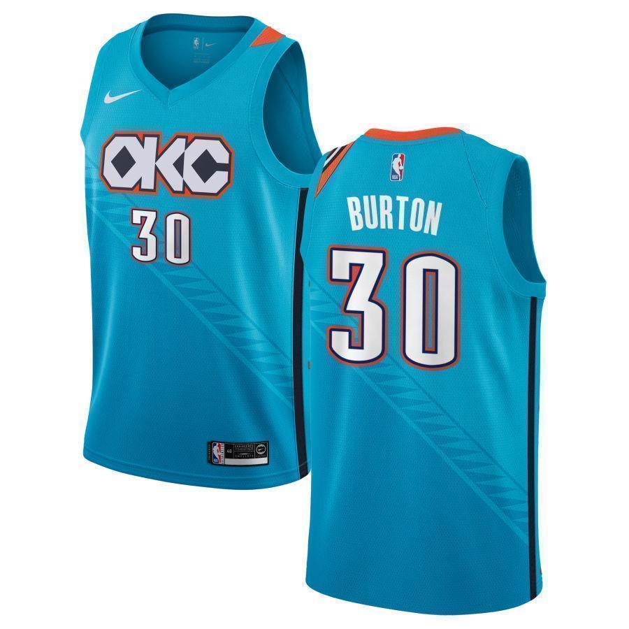 Oklahoma City Thunder #30 Deonte Burton NEW 2018/19 City Edition Swingman Jersey