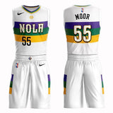New Orleans Pelicans #55 E'Twaun Moore City 2019 Jersey and Pant Set