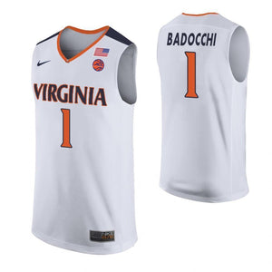 Francesco Badocchi Virginia Cavaliers Basketball Jersey - White