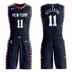 New York Knicks #11 Frank Ntilikina City 2019 Jersey and Pant Set