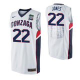 Jeremy Jones Gonzaga Bulldogs 2019 Final Four Basketball Jersey - White