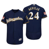 Jesus Aguilar Milwaukee Brewers 2019 Spring Training Baseball Player Jersey