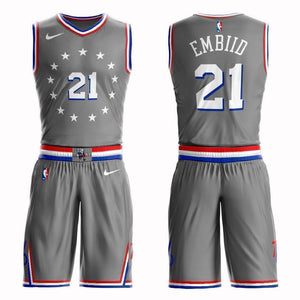 Philadelphia 76ers #21 Joel Embiid City 2019 Jersey and Pant Set