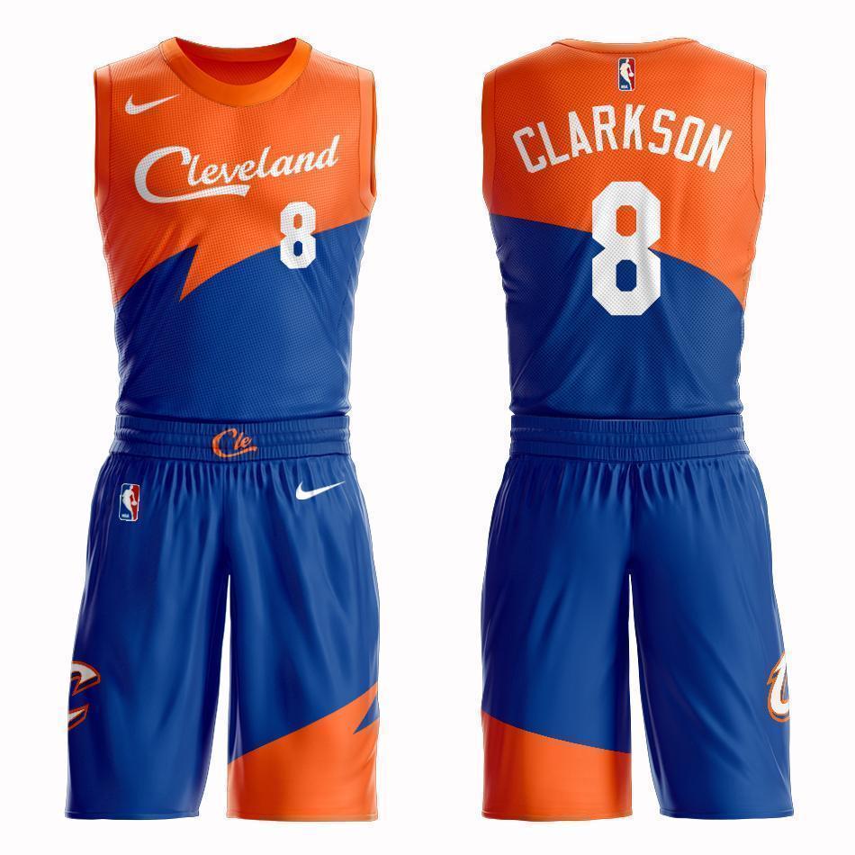 Cleveland Cavaliers #8 Jordan Clarkson City 2019 Jersey and Pant Set
