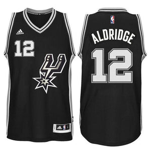 LaMarcus Aldridge San Antonio Spurs #12 Black Signature Spur New Swingman Road Jersey
