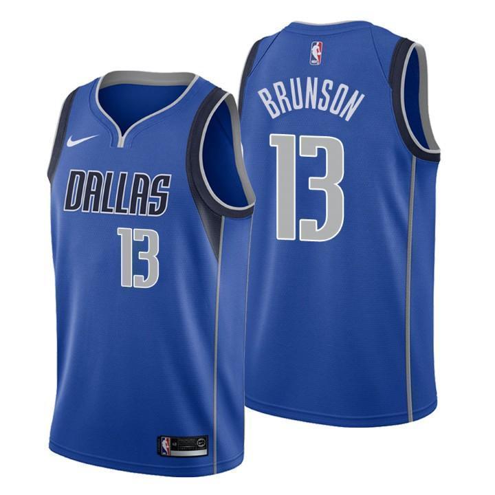 Dallas Mavericks #13 Jalen Brunson Icon Edition Blue Swingman Jersey