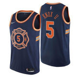 New York Knicks #5 Kevin Knox II City Edition Navy Swingman Jersey