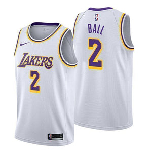 Los Angeles Lakers #2 Lonzo Ball Association White Swingman Jersey