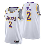 Los Angeles Lakers #2 Lonzo Ball Association White Swingman Jersey