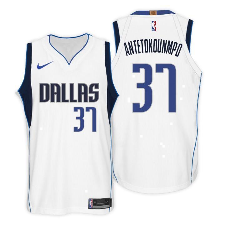 Dallas Mavericks #37 Kostas Antetokounmpo Association White Swingman Jersey