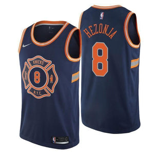 New York Knicks #8 Mario Hezonja City Edition Navy Swingman Jersey