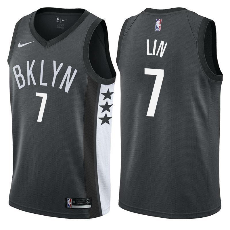 Brooklyn Nets Jeremy Lin Statement Black Swingman Jersey
