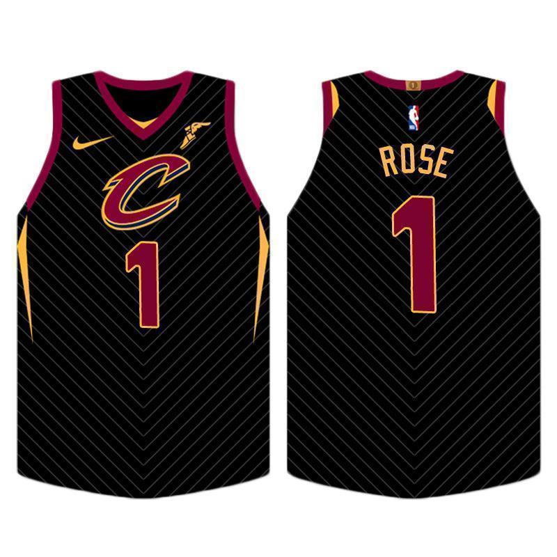 Cleveland Cavaliers Derrick Rose Statement Black Swingman Jersey