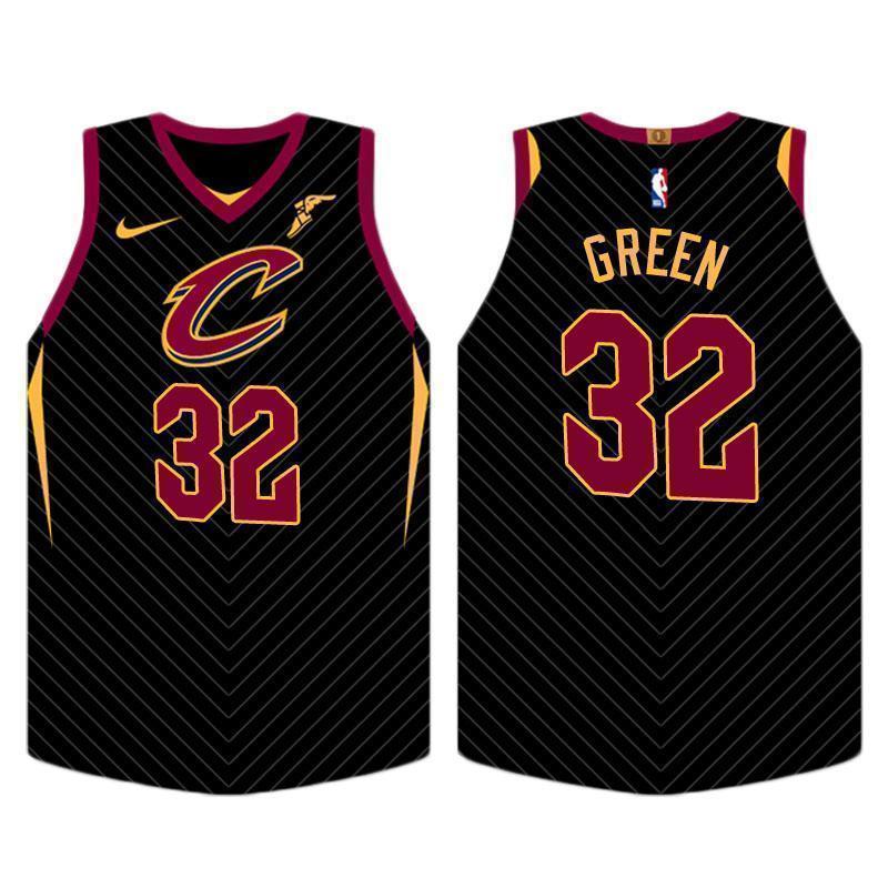 Cleveland Cavaliers #32 Jeff Green Statement Black Swingman Jersey