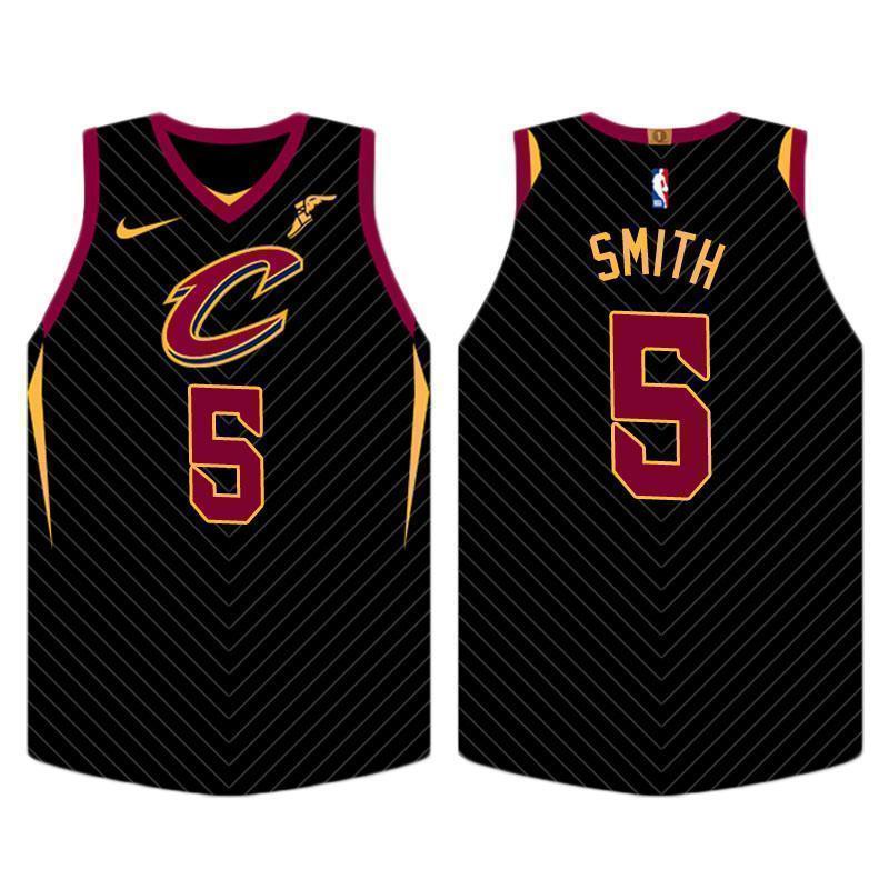 Cleveland Cavaliers #5 JR Smith Statement Black Swingman Jersey