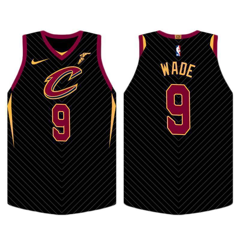 Cleveland Cavaliers #9 Dwyane Wade Statement Black Swingman Jersey