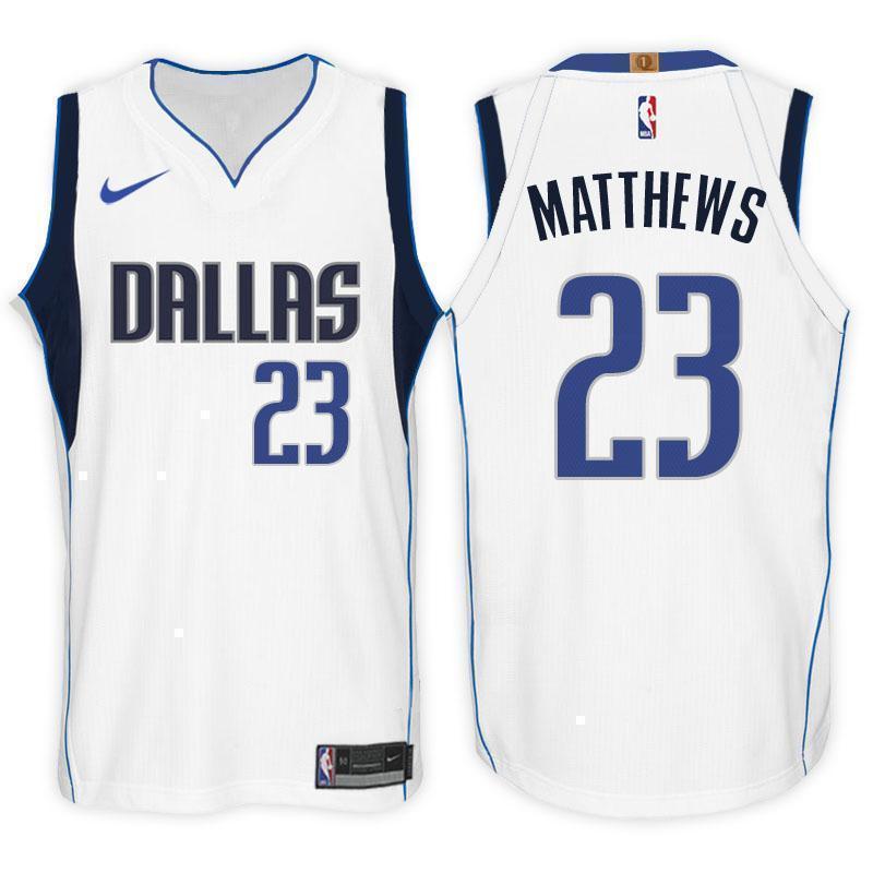 Dallas Mavericks #23 Wesley Matthews Association White Swingman Jersey