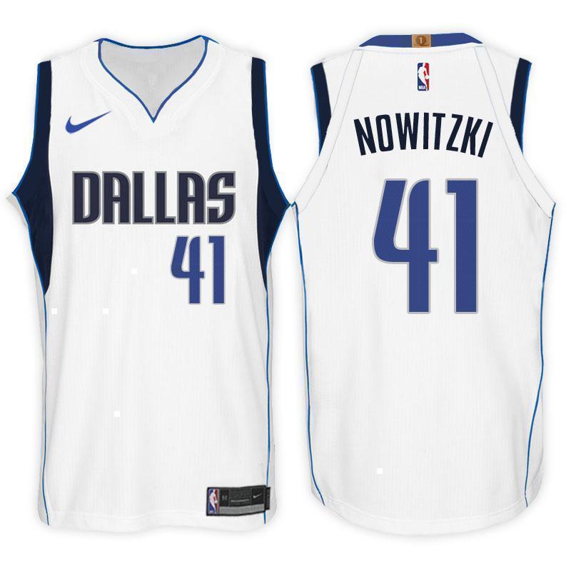 Dallas Mavericks #41 Dirk Nowitzki Association White Swingman Jersey