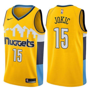 Denver Nuggets #15 Nikola Jokic Statement Gold Swingman Jersey