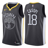 Golden State Warriors #18 Omri Casspi Statement Gray Swingman Jersey