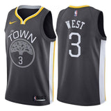 Golden State Warriors #3 David West Statement Gray Swingman Jersey