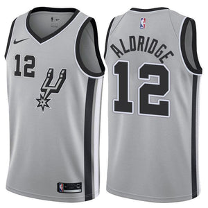 San Antonio Spurs #12 LaMarcus Aldridge Statement Gray Swingman Jersey