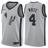 San Antonio Spurs #4 Derrick White Statement Gray Swingman Jersey