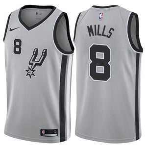 San Antonio Spurs #8 Patty Mills Statement Gray Swingman Jersey
