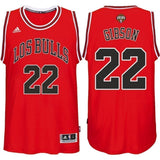 Men's Chicago Bulls Taj Gibson Noches Enebea Road Swingman Jersey Red