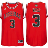 Men's Chicago Bulls Dwyane Wade Noches Enebea Road Swingman Jersey Red