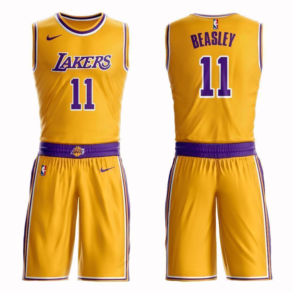 Los Angeles Lakers #11 Michael Beasley Icon Jersey and Pant Set