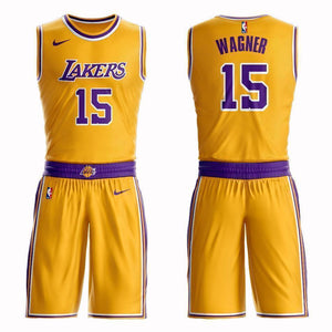 Los Angeles Lakers #15 Moritz Wagner Icon Jersey and Pant Set