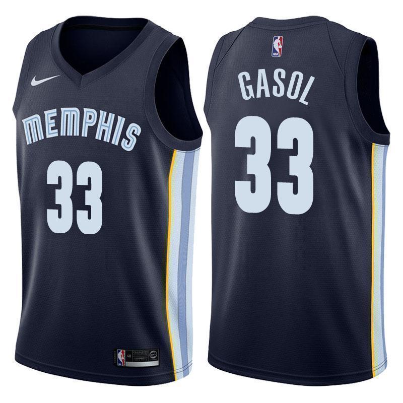 Memphis Grizzlies #33 Marc Gasol Icon Navy Swingman Jersey