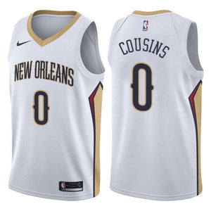 New Orleans Pelicans #0 DeMarcus Cousins Association White Swingman Jersey