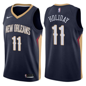 New Orleans Pelicans #11 Jrue Holiday Icon Navy Swingman Jersey