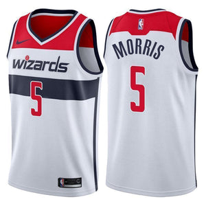 Washington Wizards #5 Markieff Morris Association White Swingman Jersey