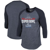 New England Patriots Super Bowl LIII Bound Goal Line Raglan 3/4-Sleeve T-Shirt