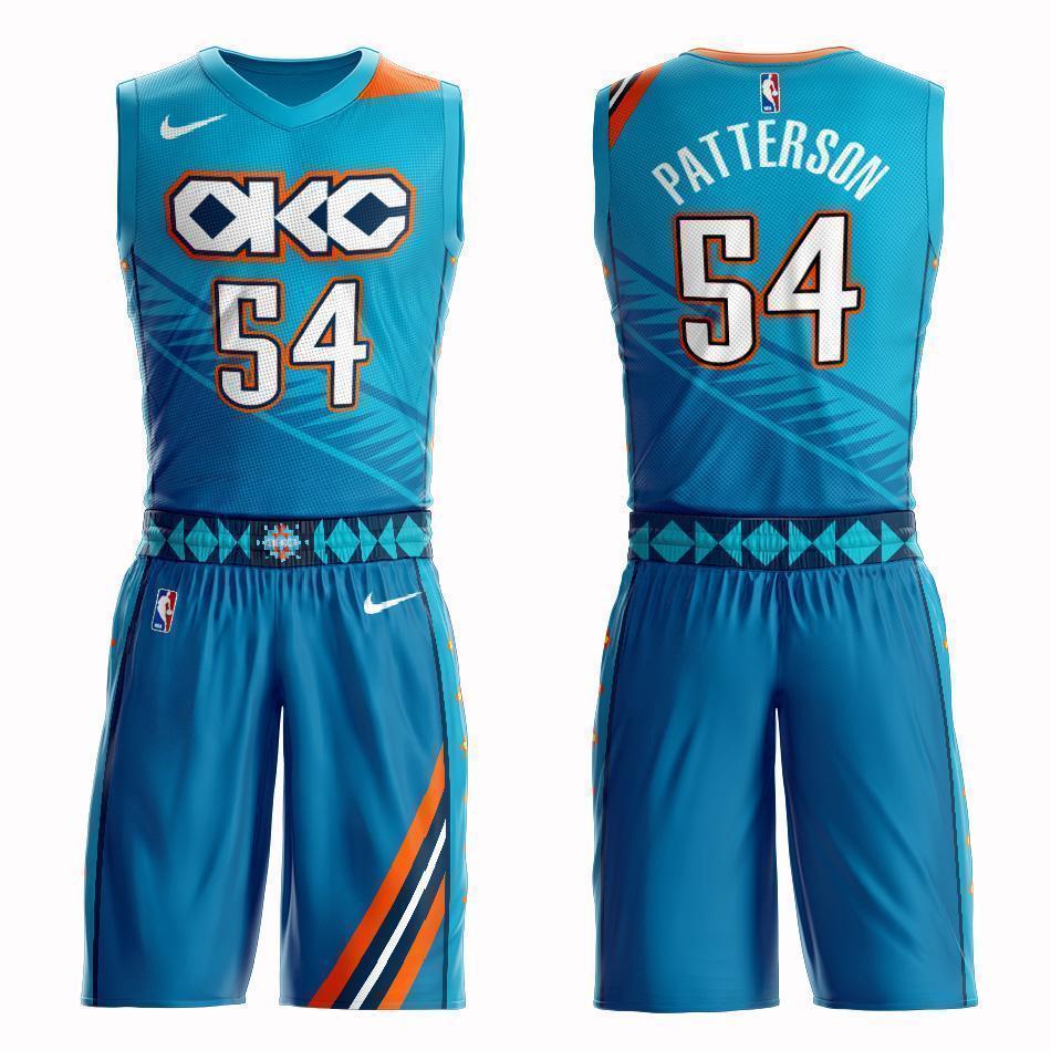 Oklahoma City Thunder #54 Patrick Patterson City 2019 Jersey and Pant Set