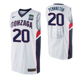 Paul Pennington Gonzaga Bulldogs 2019 Final Four Basketball Jersey - White