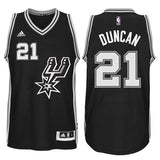 Tim Duncan San Antonio Spurs #21 Black Signature Spur New Swingman Road Jersey