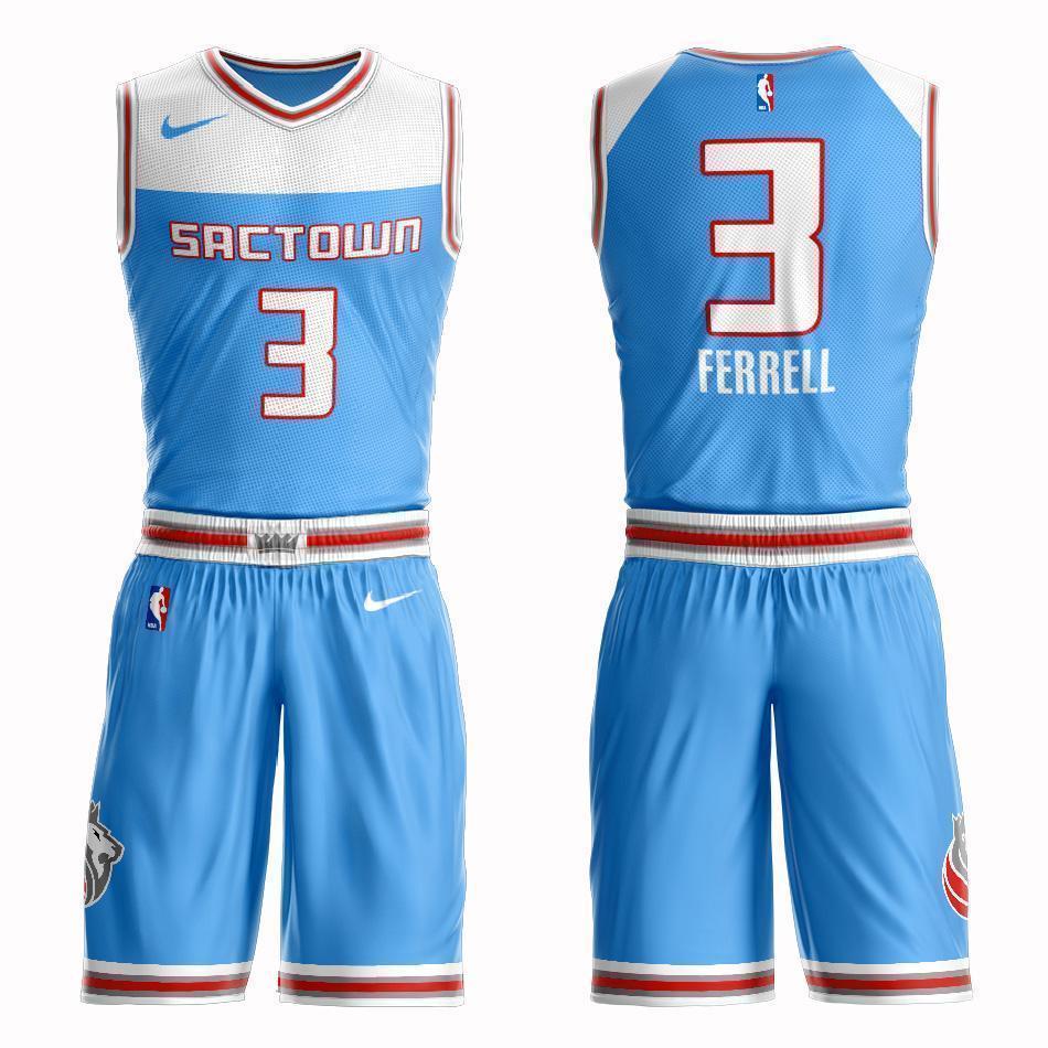 Sacramento Kings #3 Yogi Ferrell City 2019 Jersey and Pant Set