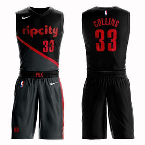 Portland Trail Blazers #33 Zach Collins City 2019 Jersey and Pant Set