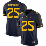 Justin Crawford West Virginia Mountaineers Football Jersey - Navy