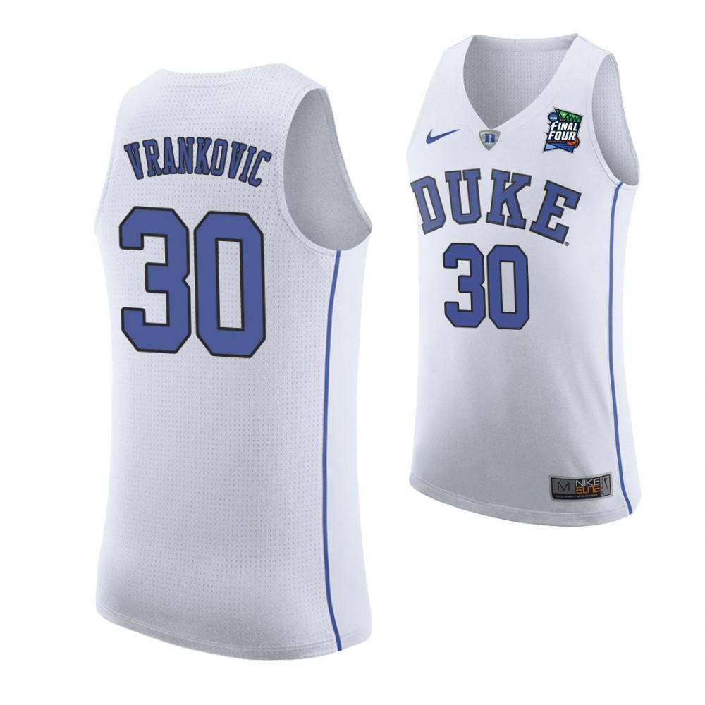 Antonio Vrankovic Duke Blue Devils 2019 Final Four Basketball Jersey - White