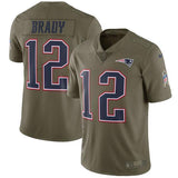 Tom Brady New England Patriots Salute To Service Limited Jersey - Olive