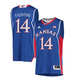 Darnell Valentine Kansas Jayhawks Basketball Jersey-Blue