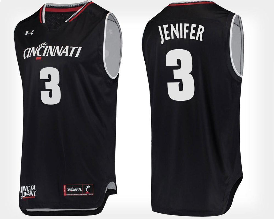 Justin Jenifer Cincinnati Bearcats Basketball Jersey-Black
